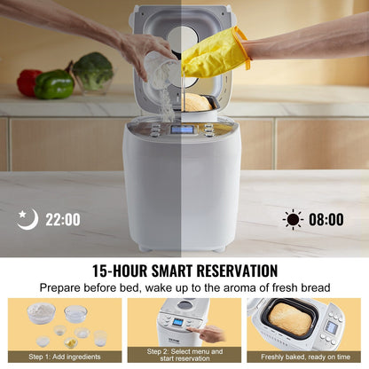 Machine à pain avec programme sans gluten, cuisson du pain complet, numérique, programmable