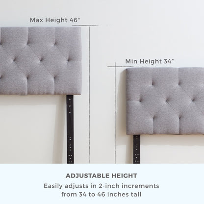 Tête de lit capitonnée réglable Brookside Kaylee, motif carré et losange