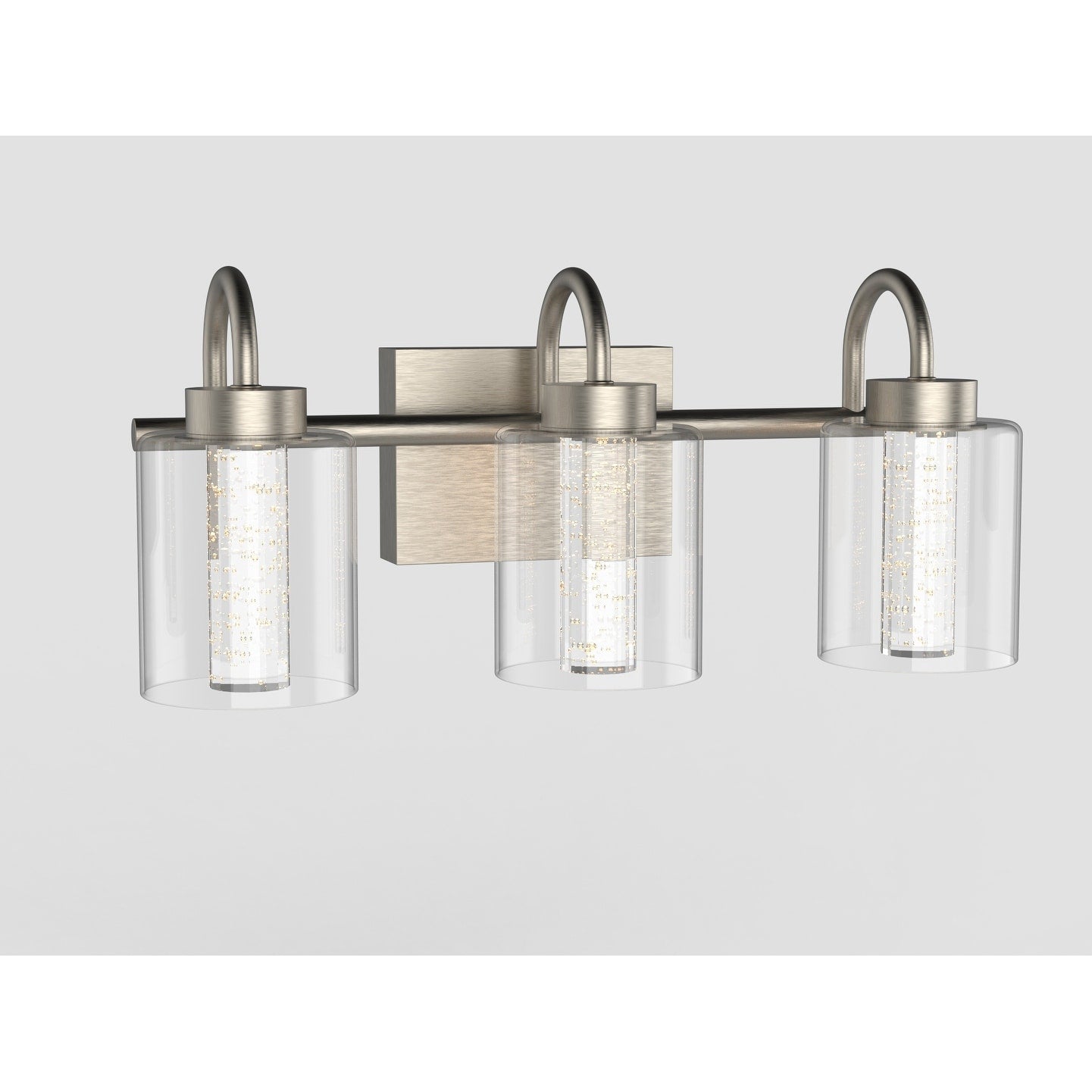Appliques murales en nickel brossé avec verre à bulles en cristal