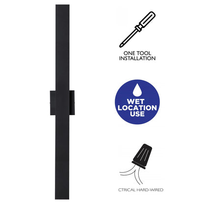 Applique murale extérieure LED en aluminium noir mat à 2 lumières C Cattleya