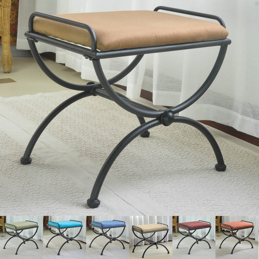 Tabouret de coiffeuse Cambridge en fer avec coussin