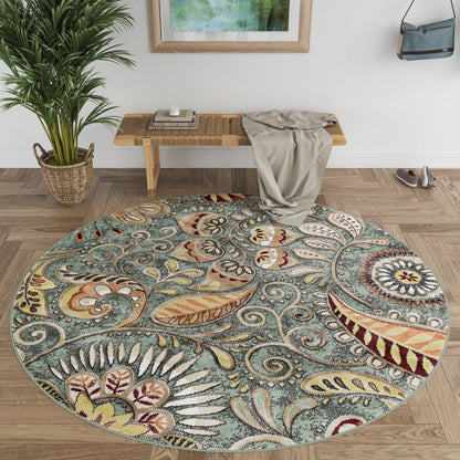Tapis d'intérieur Caprice style moderne du milieu du siècle à motif floral