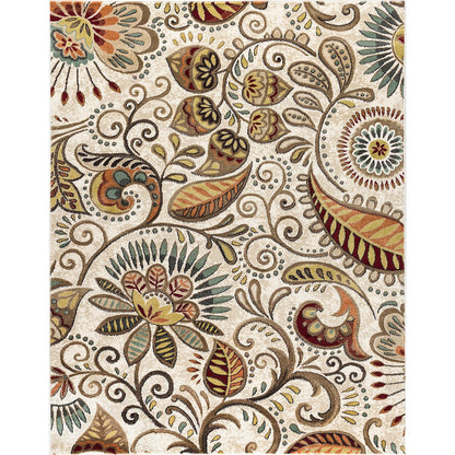 Tapis d'intérieur Caprice style moderne du milieu du siècle à motif floral