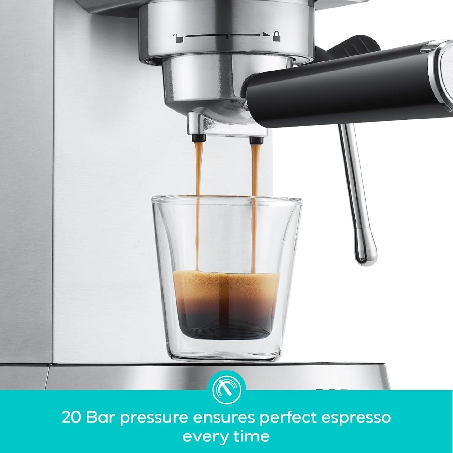 CASABREWS CM5418 Machine à expresso de base 20 bars avec mousse de lait pour la maison