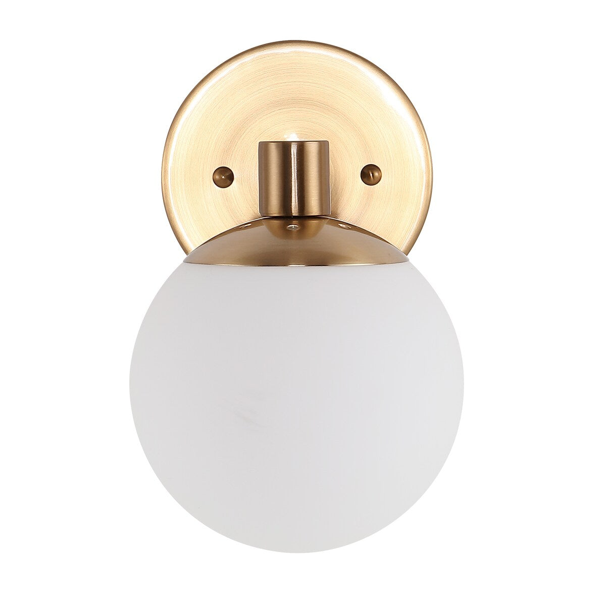 Meuble-lavabo moderne et contemporain Cecil Globe en métal et verre dépoli avec éclairage LED, par JONATHAN Y