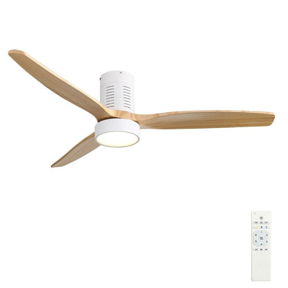 Ventilateur de plafond encastré de style campagnard de 52 pouces avec éclairage et télécommande, moteur CC réversible