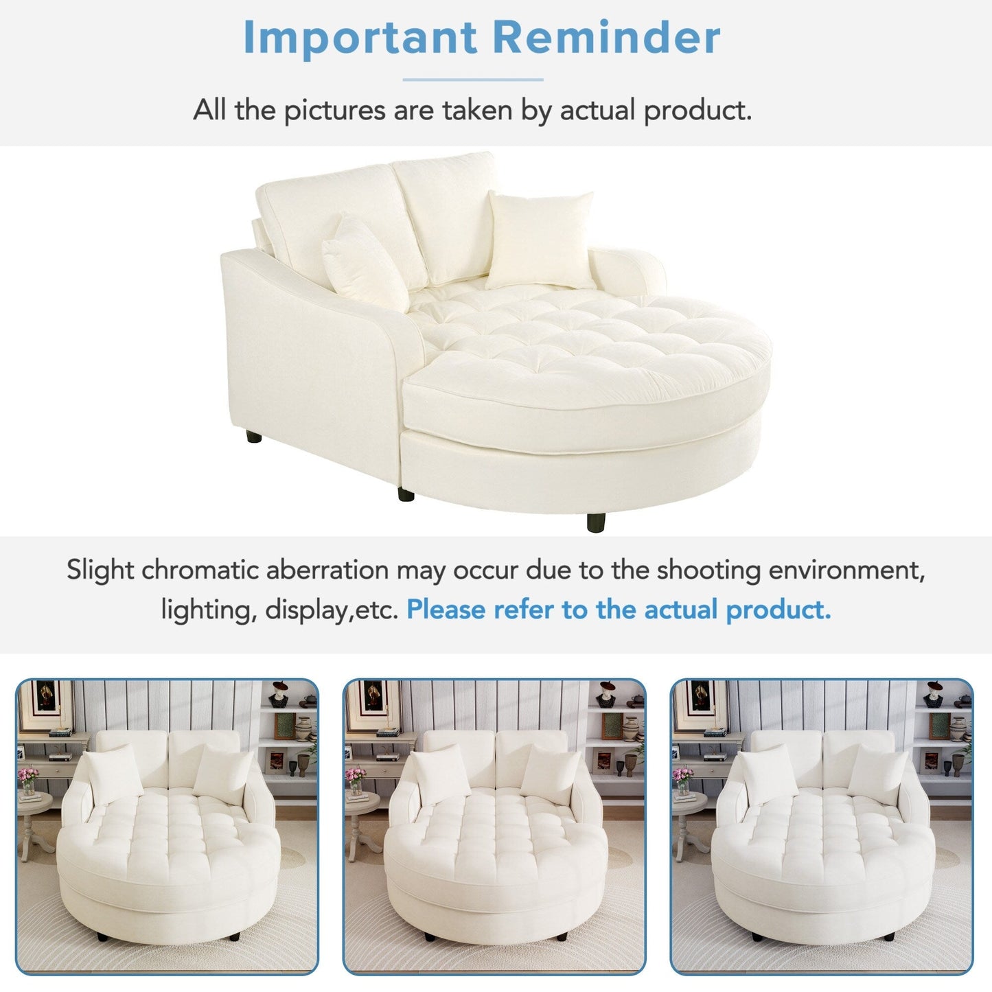 Canapé-lit en chenille, canapé-lit rembourré avec dossier capitonné et 2 coussins amovibles pour le salon