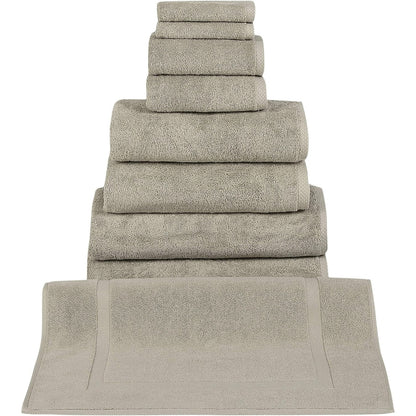 Ensemble de serviettes CTT 100 % coton turc, 8 ou 9 pièces, séchage rapide et absorbantes