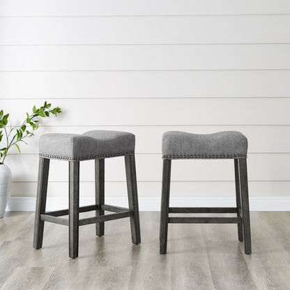 Tabourets de comptoir sans dossier à assise en selle Gray Barn Barish (lot de 2)