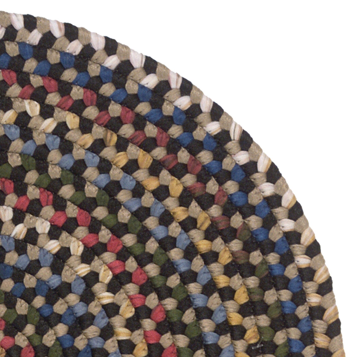 Tapis ovale tressé multicolore fait main de style ferme Colonial Mills Wayland