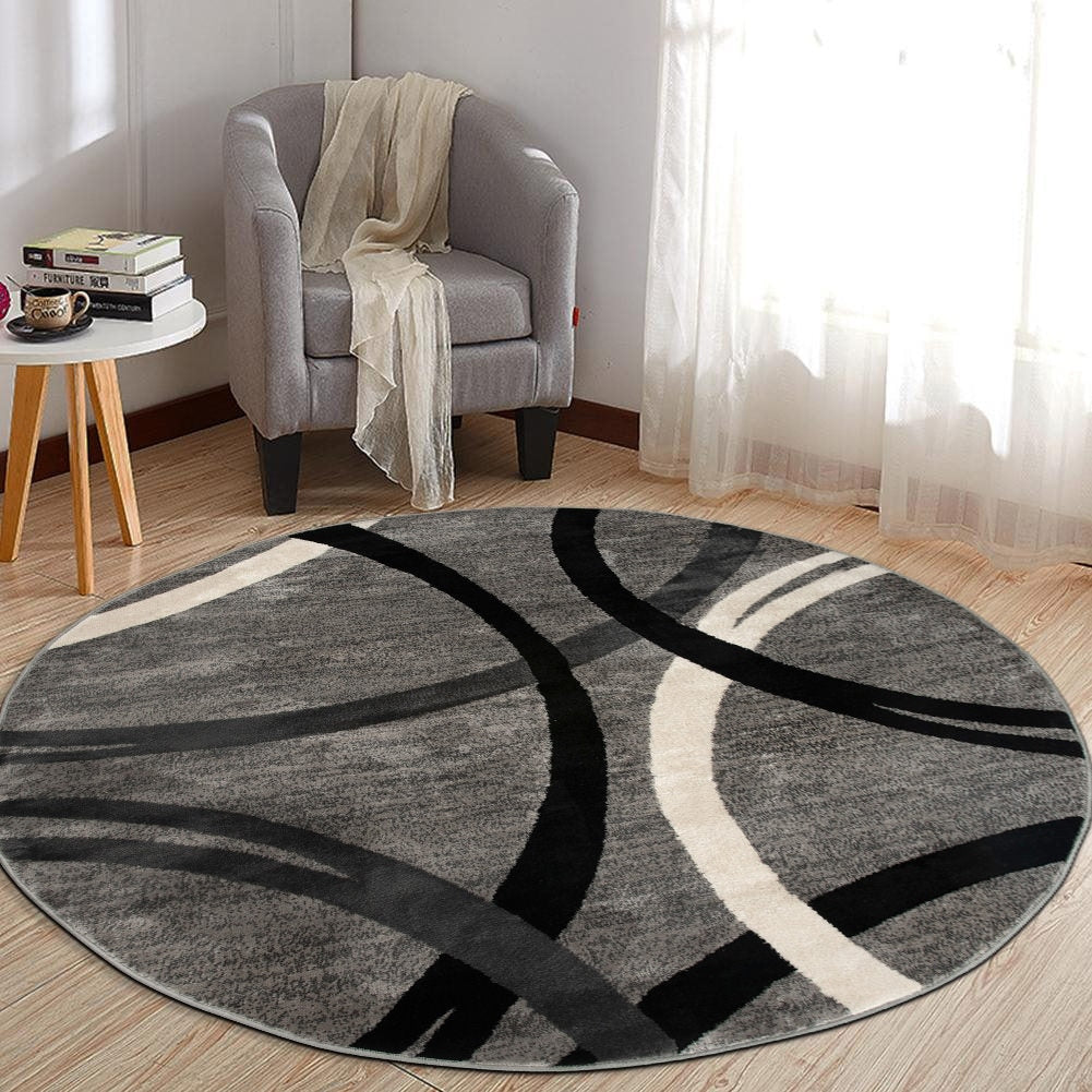 Tapis contemporain à motif de cercles abstraits, collection World Rug Gallery