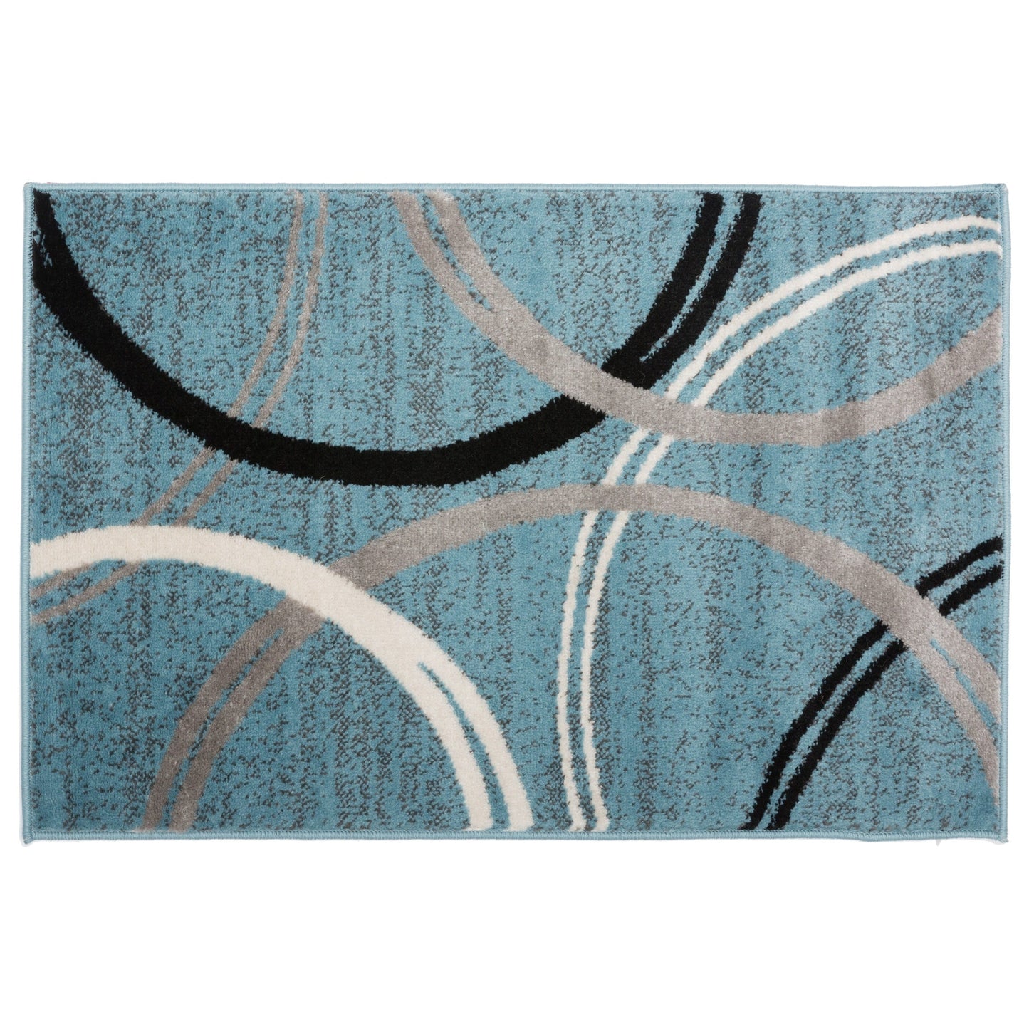 Tapis contemporain à motif de cercles abstraits, collection World Rug Gallery