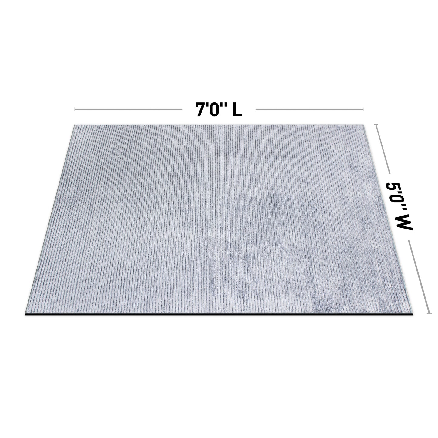 Tapis contemporain à rayures usées lavable en machine