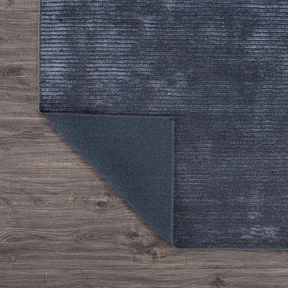 Tapis contemporain à rayures usées lavable en machine