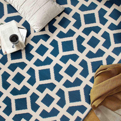 Tapis d'extérieur réversibles en plastique à motifs géométriques contemporains