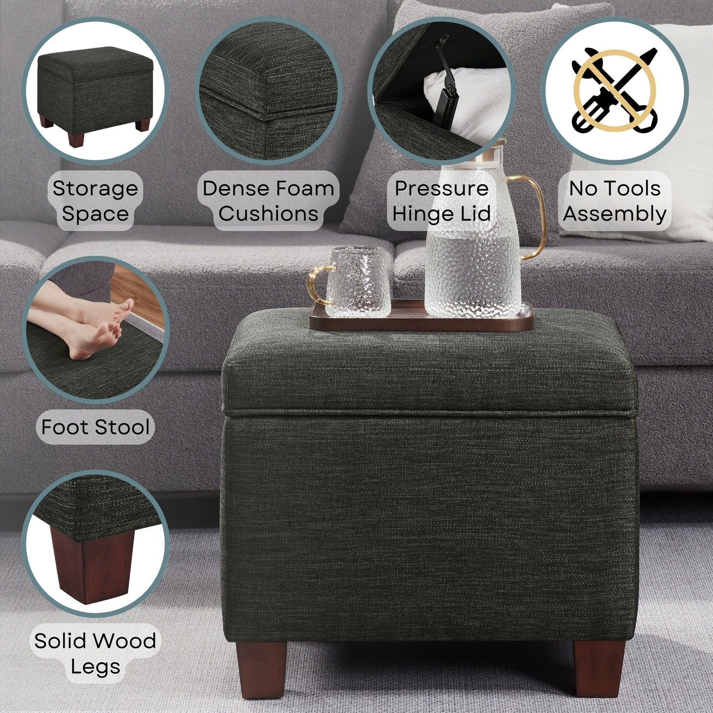 Pouf de rangement Madison de Convenience Concepts