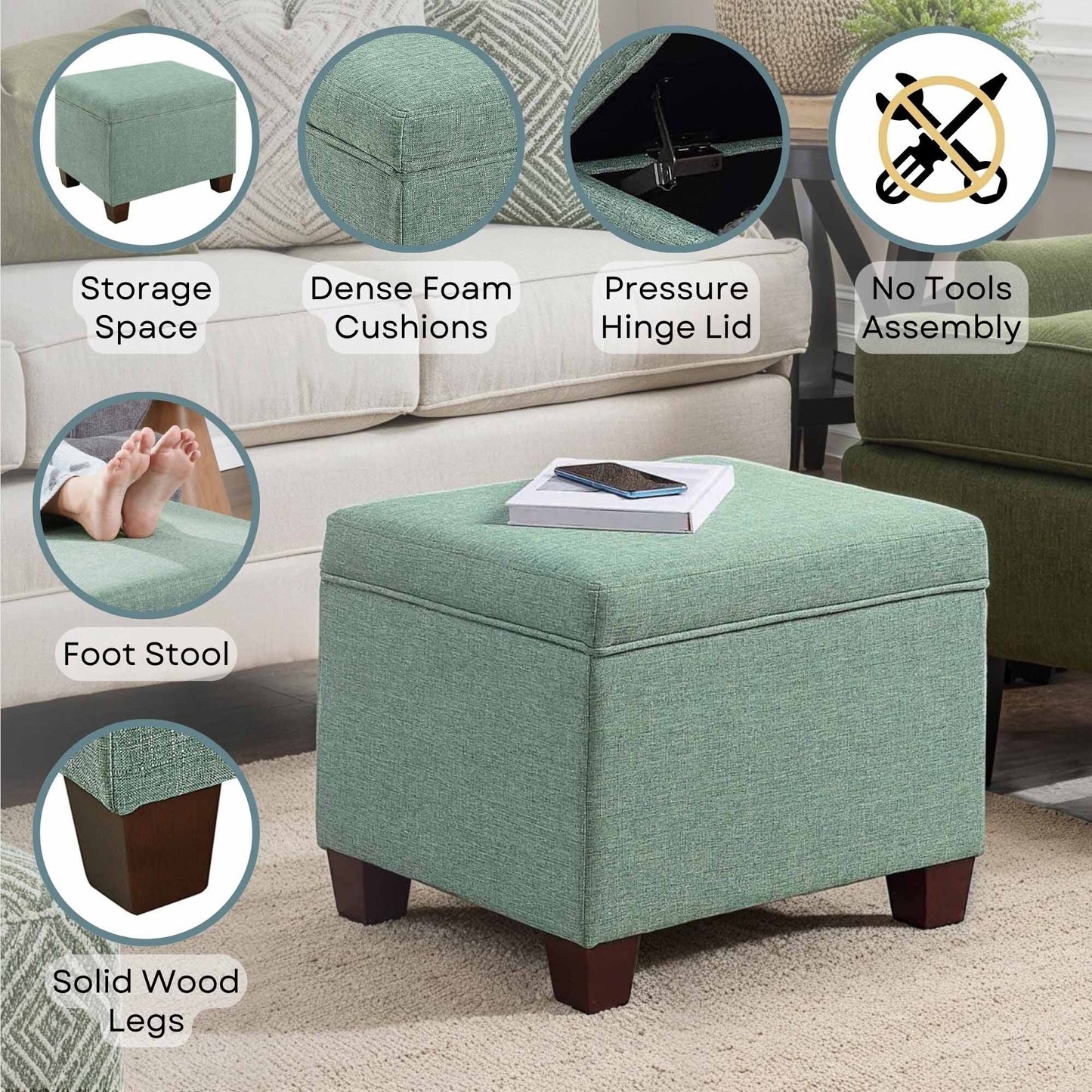 Pouf de rangement Madison de Convenience Concepts
