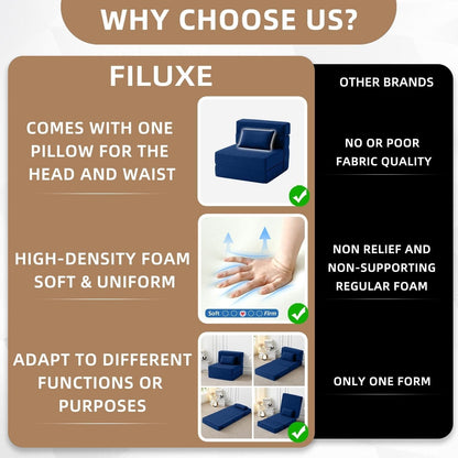 Canapé-lit convertible pliant - Fauteuil-lit moderne en lin avec oreiller et matelas pliable pour salon/dortoir/chambre d'amis