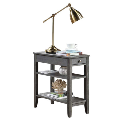 Table d'appoint à un tiroir et étagères American Heritage de Convenience Concepts