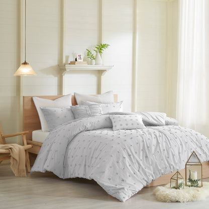 Parure de lit Intelligent Design en coton jacquard maïs avec taies d'oreiller carrées et coussins décoratifs