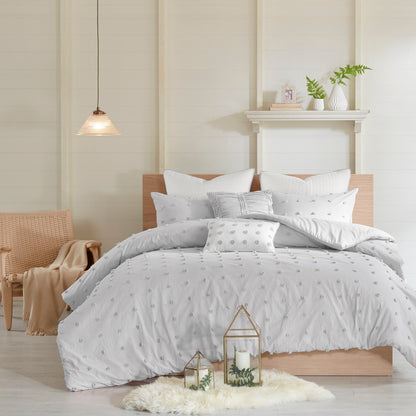 Parure de lit Intelligent Design en coton jacquard maïs avec taies d'oreiller carrées et coussins décoratifs