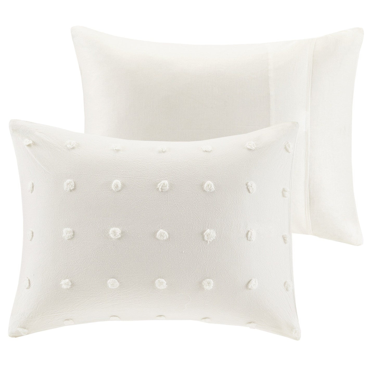 Parure de lit Intelligent Design en coton jacquard maïs avec taies d'oreiller carrées et coussins décoratifs