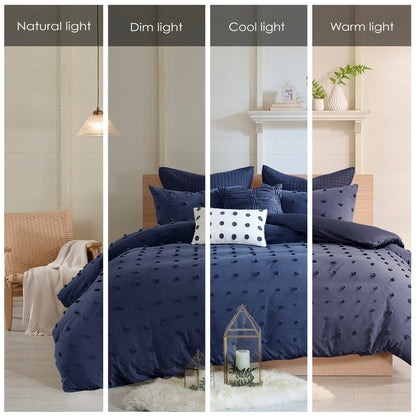 Parure de lit Intelligent Design en coton jacquard maïs avec taies d'oreiller carrées et coussins décoratifs