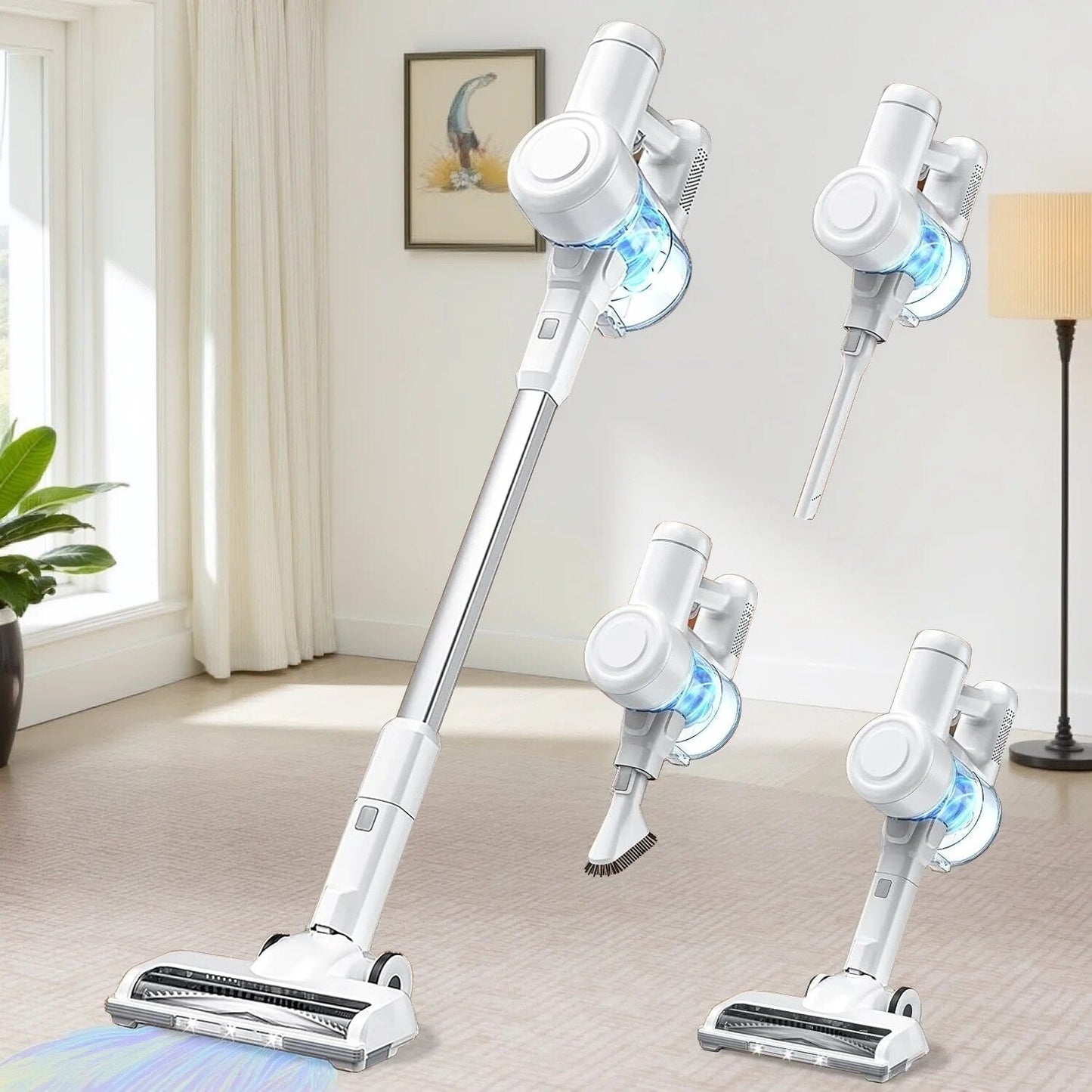 Aspirateur balai sans fil 3 en 1, léger pour tapis, sols durs, poils d'animaux et nettoyage de la maison