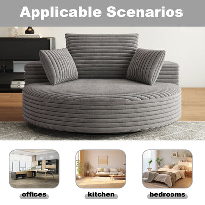 Chaise pivotante simple en velours côtelé et mousse chenille