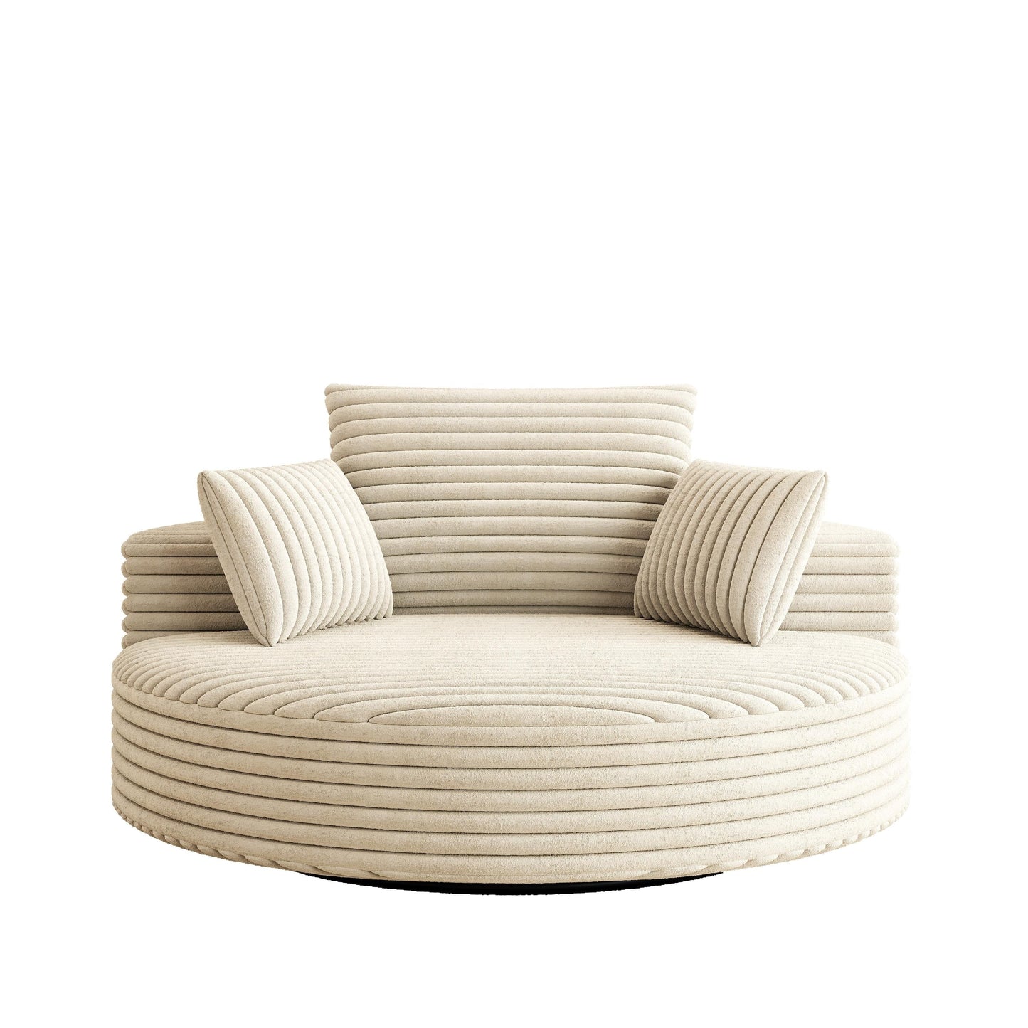 Chaise pivotante simple en velours côtelé et mousse chenille