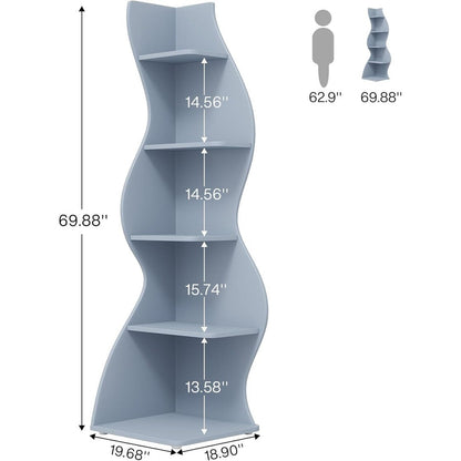 Bibliothèque d'angle avec une forme unique pour le salon ou le bureau à domicile