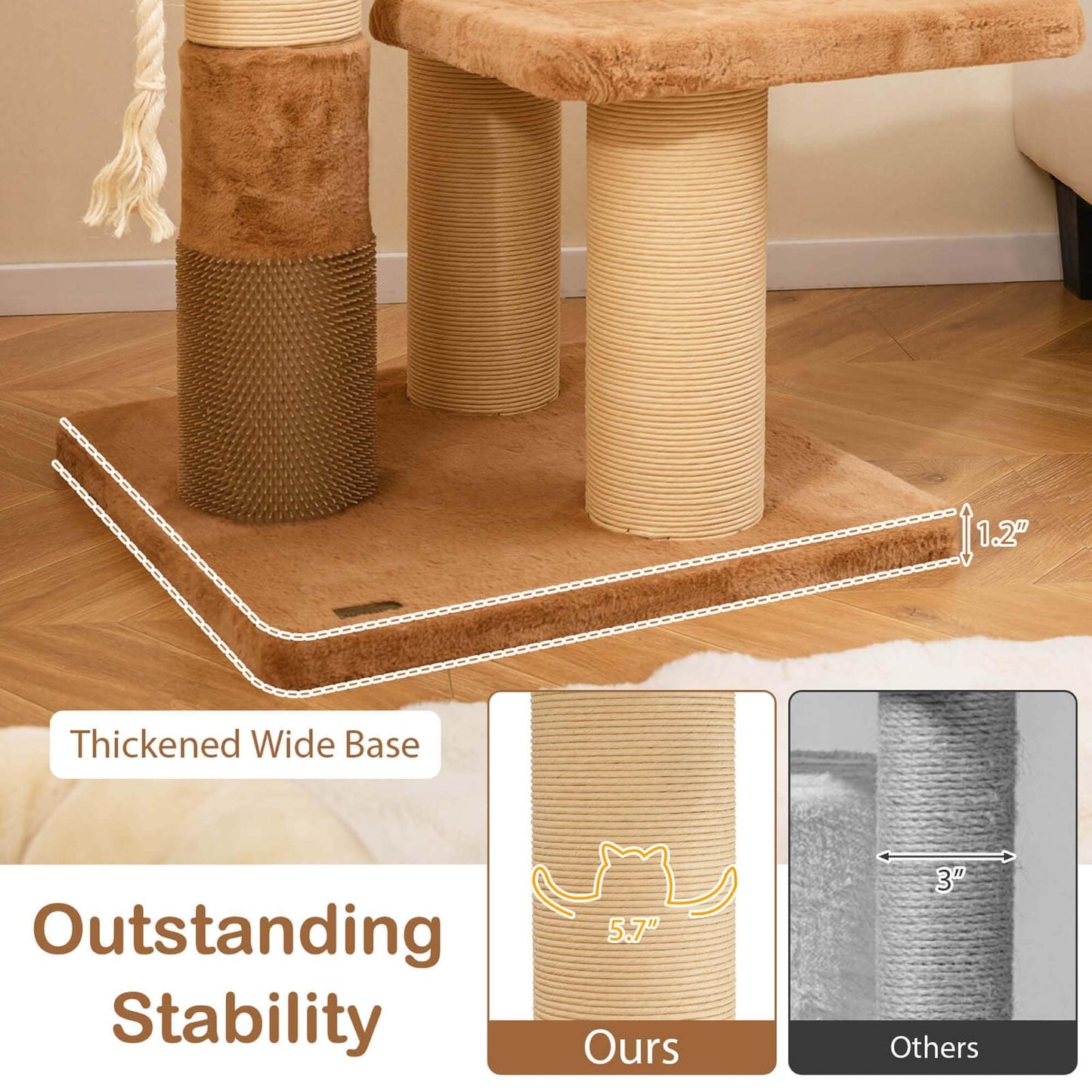 Arbre à chat Costway 65 pouces haut pour intérieur avec perchoir rembourré autonettoyant - Voir les détails