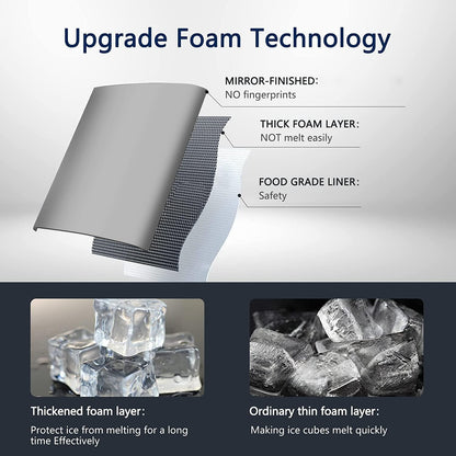 Machine à glaçons portable de comptoir avec fonction autonettoyante, 9 glaçons ronds en 6 minutes, fournie avec panier à glaçons et pelle à glace.