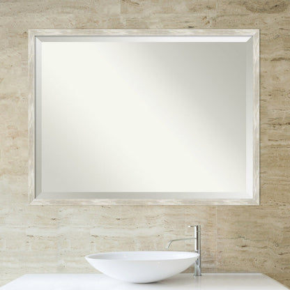 Miroir mural biseauté pour salle de bain - Cadre métallique craquelé
