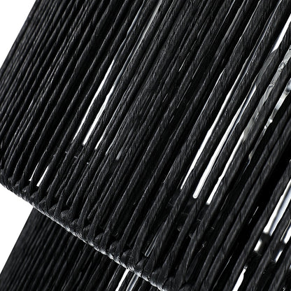 Lustre tambour en rotin noir à 4 lumières Cynthia - 22 po de largeur