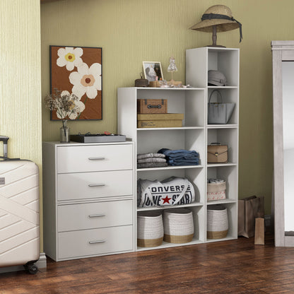 DH BASIC Système de rangement moderne en bois personnalisable et empilable - Étagères cubiques, armoire à tiroirs, bibliothèque avec portes par Denhour