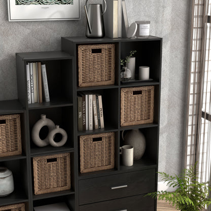 DH BASIC Système de rangement moderne en bois personnalisable et empilable - Étagères cubiques, armoire à tiroirs, bibliothèque avec portes par Denhour