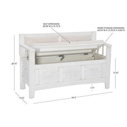 Banc d'entrée de rangement à plateau rabattable en bois de dahlia