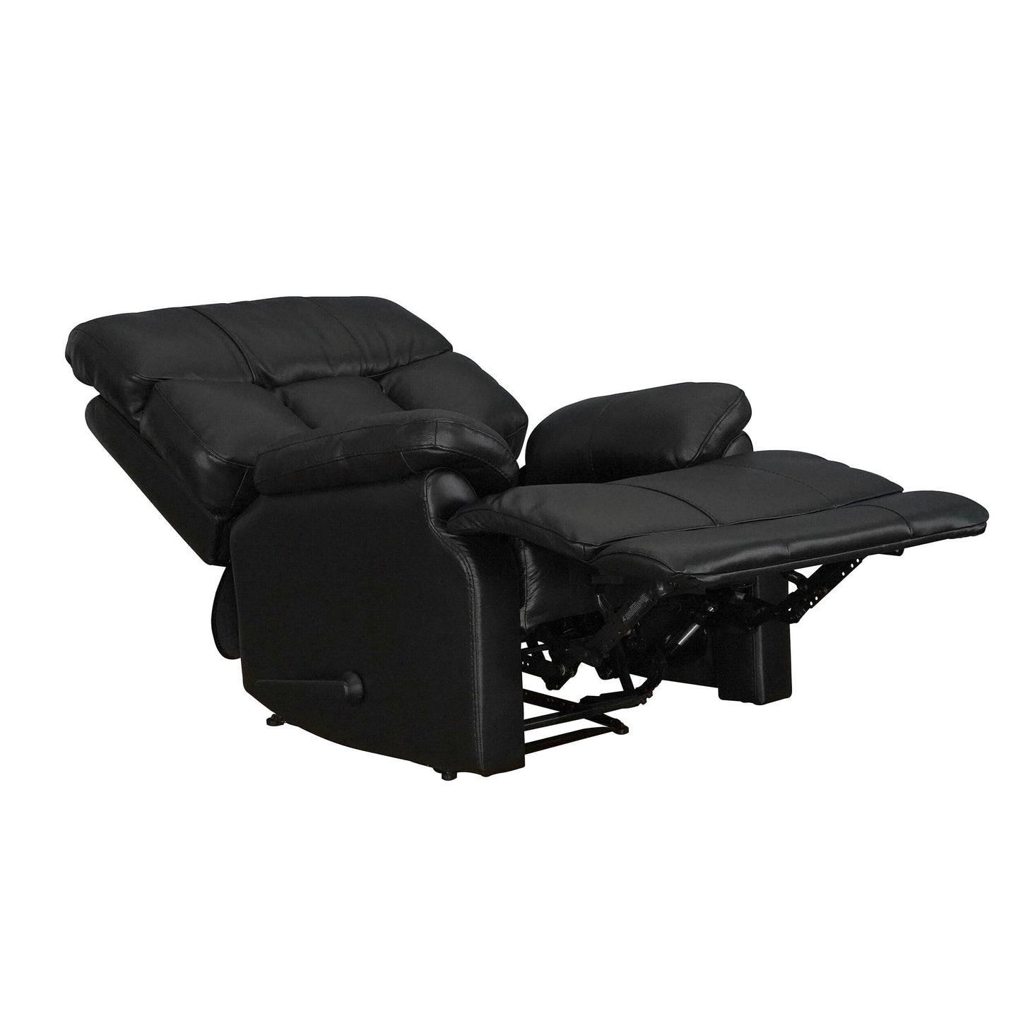 Fauteuil inclinable manuel extensible avec repose-pieds en cuir véritable marron de qualité supérieure Davin