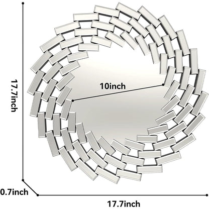 Miroir mural rond en forme de soleil