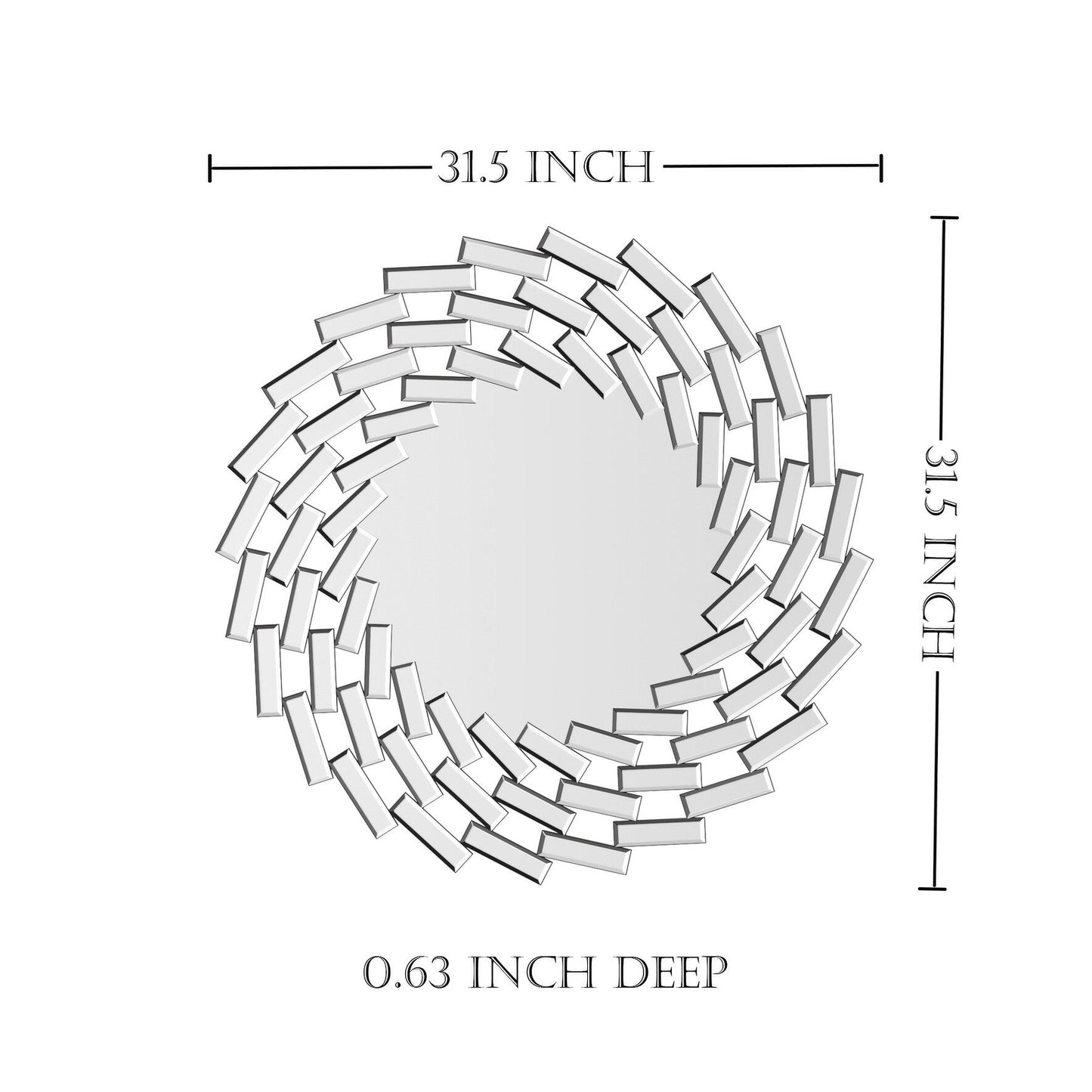 Miroir mural rond en forme de soleil