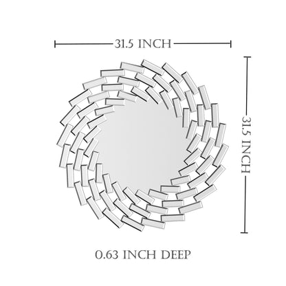 Miroir mural rond en forme de soleil