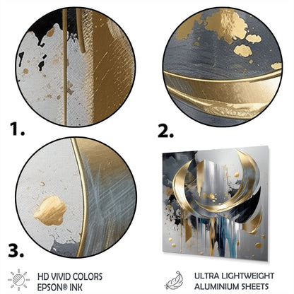 Designart Formes et lignes abstraites | Art mural abstrait en métal et marbre