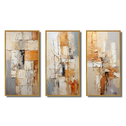 Designart Abstraction I Ensemble de 3 cadres abstraits pour la décoration murale intérieure