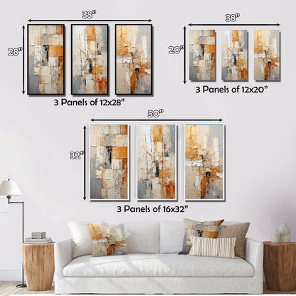 Designart Abstraction I Ensemble de 3 cadres abstraits pour la décoration murale intérieure