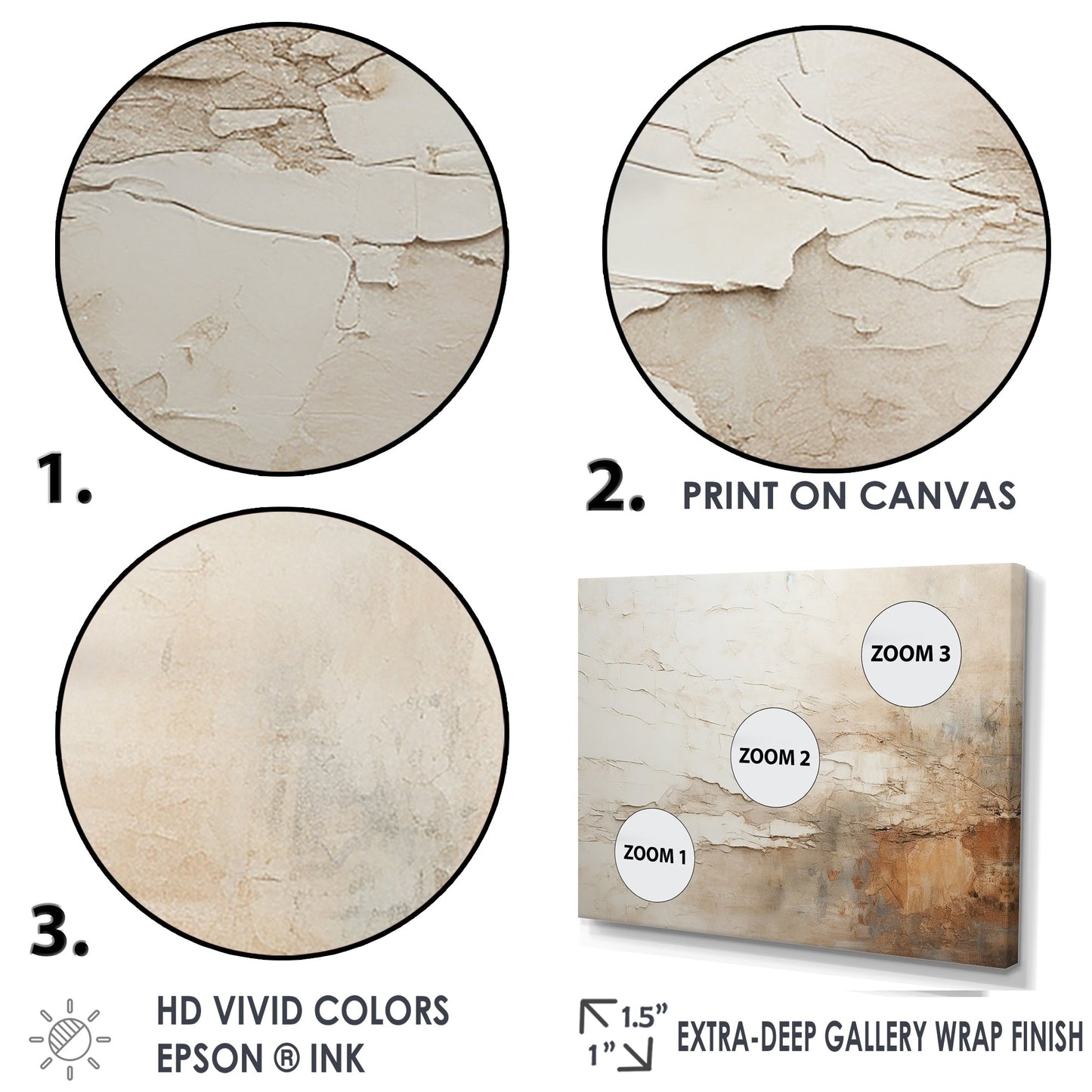 Designart Peinture abstraite fusionnant les teintes beige et marron, encadrée, pour le salon