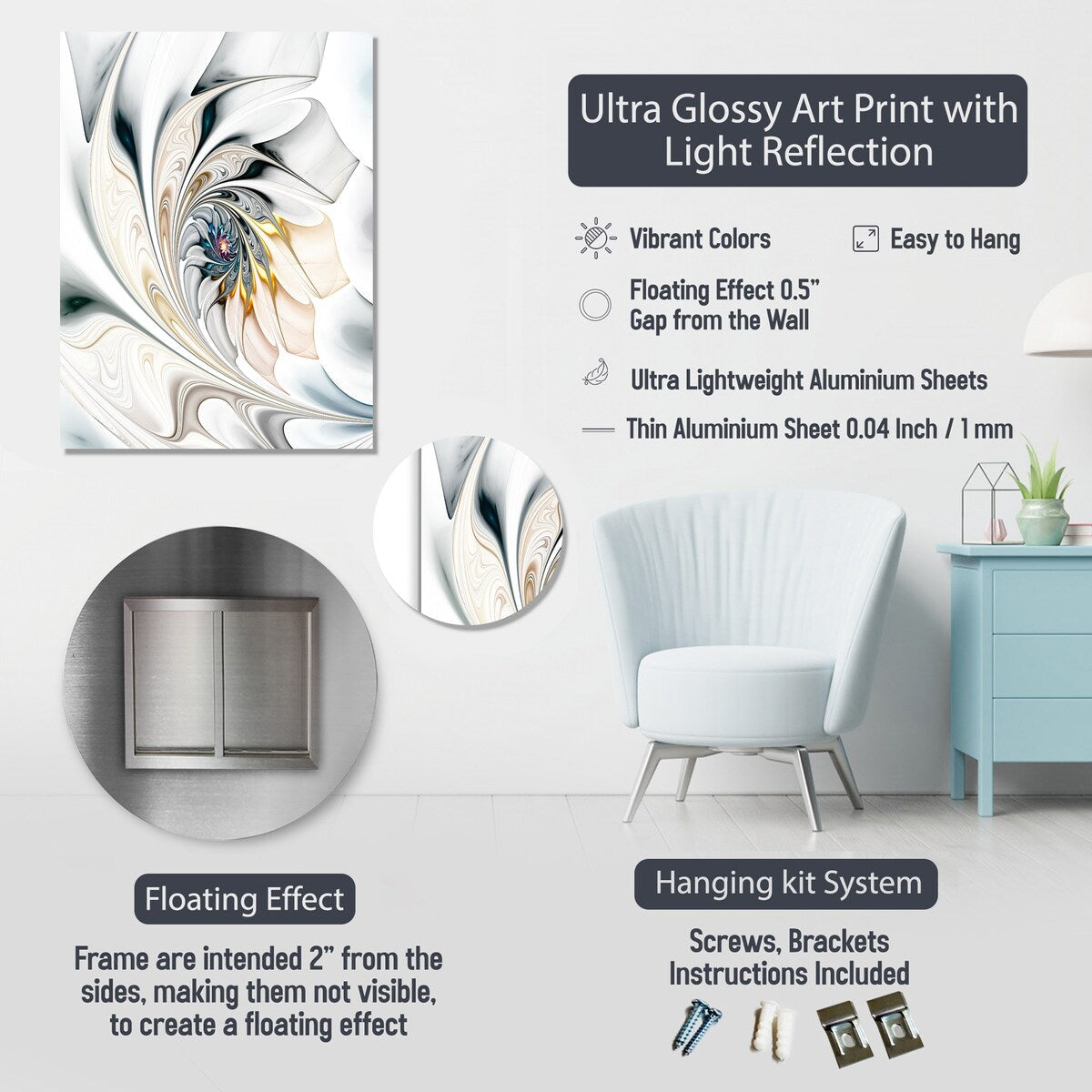 Designart Mosaïque de carreaux abstraits marron Charm Carreau abstrait Décoration murale en métal marron Décoration murale en métal moderne Œuvre d'art en métal