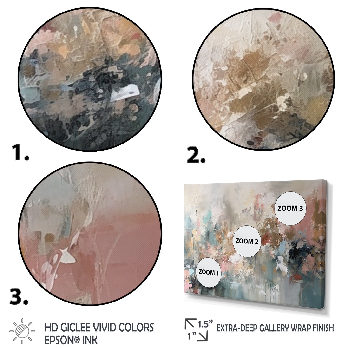 Peinture abstraite à coups de pinceau Designart | Art mural abstrait encadré pour salon