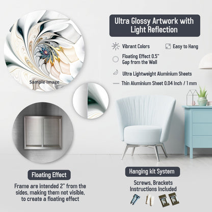 Designart Liquid Ink Spiralscape I Spirales abstraites Décoration murale en métal pour salon