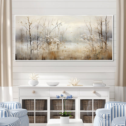 Décoration murale Designart Winter Meadow View Calmness II Meadow Grey - Toile encadrée pour chambre traditionnelle